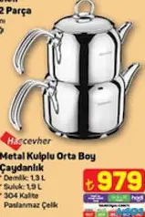 HASCEVHER METAL KULPLU ORTA BOY ÇAYDANLIK HASCEVHER METAL KULPLU ORTA BOY ÇAYDANLIK